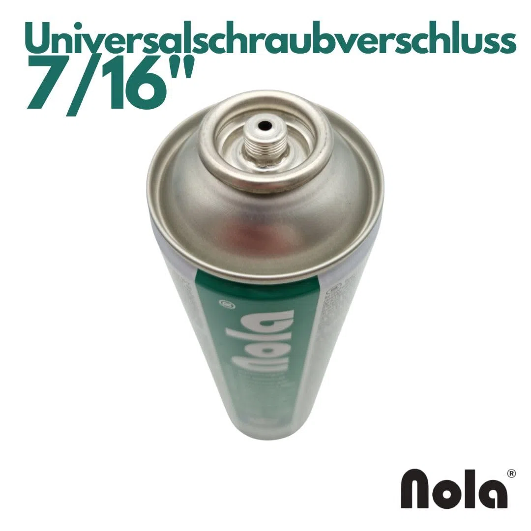 NOLA Lot de 4 cartouches de gaz universelles de 600 ml (338 g) – 70 % butane / 30 % propane – Valve à vis EN417 – Gaz de camping pour désherbeur, chalumeau, réchaud à gaz, barbecue à gaz et