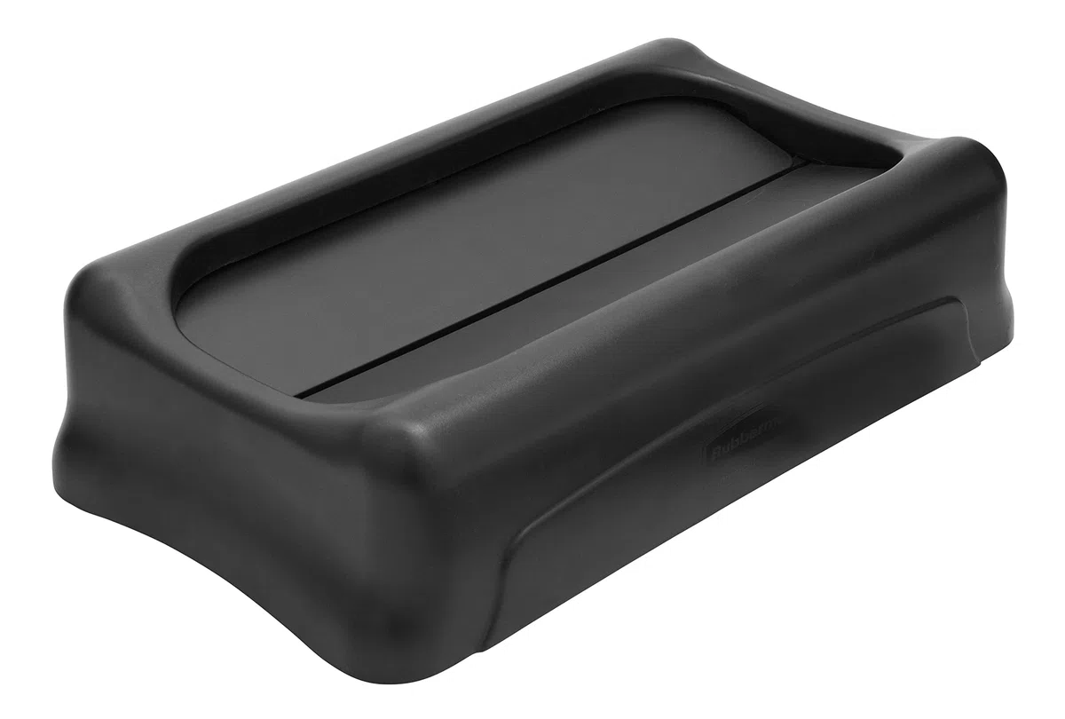 Rubbermaid Commercial Products Couvercle Basculant Slim Jim 60 L / 87 L Noir – Accessoire en Plastique Résistant pour Gestion des Déchets – FG267360BLA