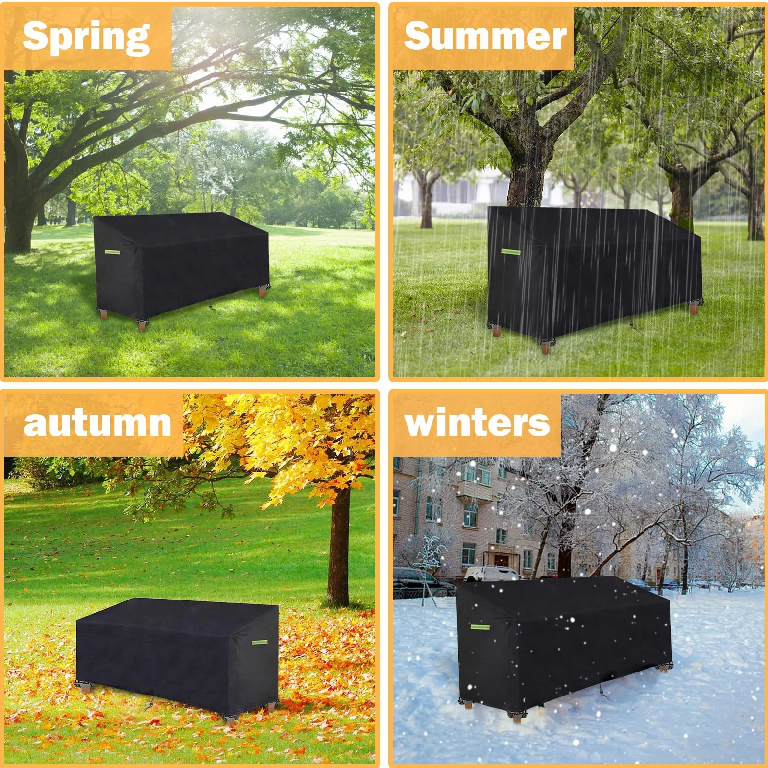 Housse de protection pour banc de jardin 3 places 165 x 67 x 65/91 cm Imperméable Résistant aux UV