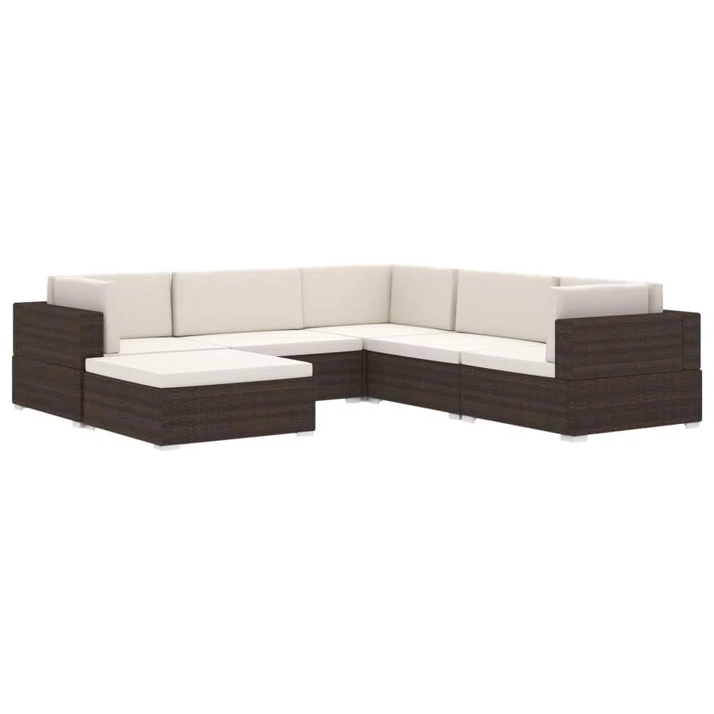 vidaXL Repose-Pied Sectionnel avec Coussin, Tabouret de Jardin, Chaise de Terrasse, Siège de Patio, Meuble d'Extérieur, Résine Tressée Noir