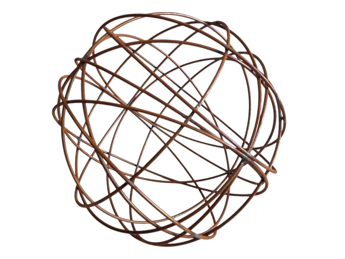 Bornhöft Boule de jardin en fer, aspect rouille, 40 cm, boule décorative en métal pour jardin en patine, décoration de jardin