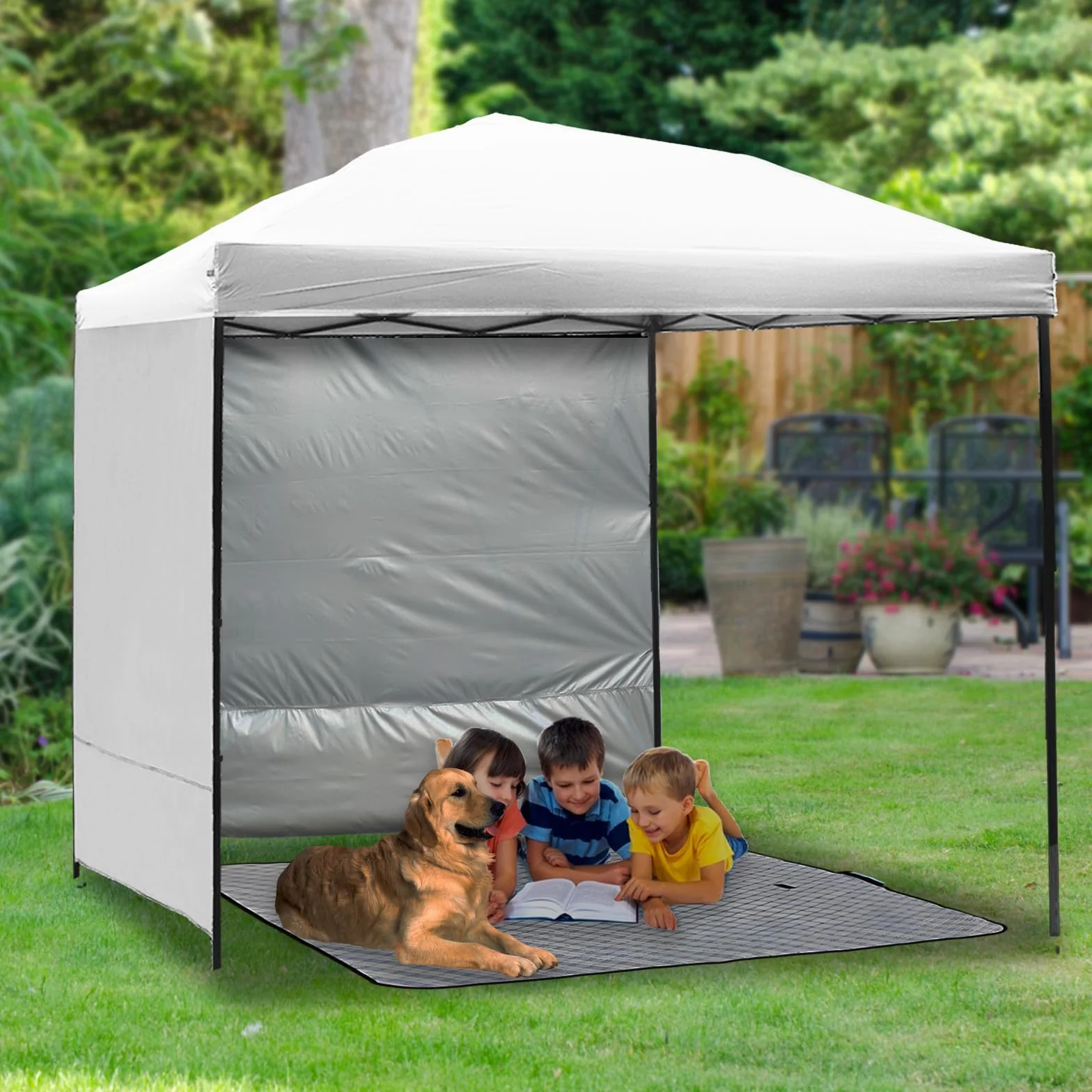 NINAT Parois Latérales Panneau latéral 3 x 3 m Gazebo Tonnelle Tente de Jardin Protéger Pluie Vent Soleil