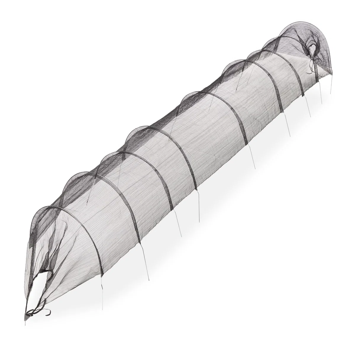 Relaxdays Tunnel de forçage, 5 mètres, Filet PE, avec arcs Tunnel, pour légumes, Fraises, Jardin, Pliable, Noir