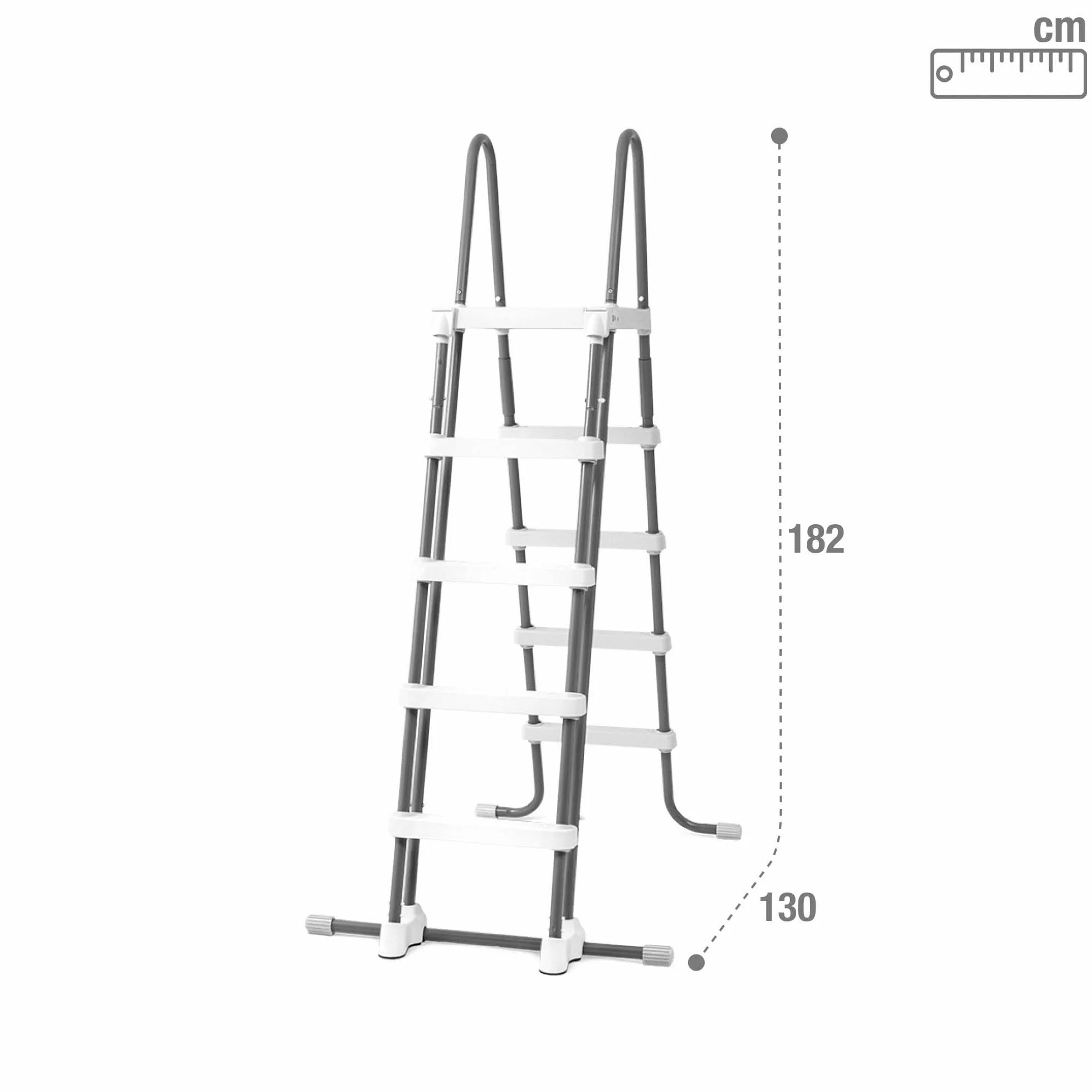Intex échelle Double sécurité pour Piscine de 1m32 avec marches Amovibles 28074 80 x 40 x 132 cm Blanc