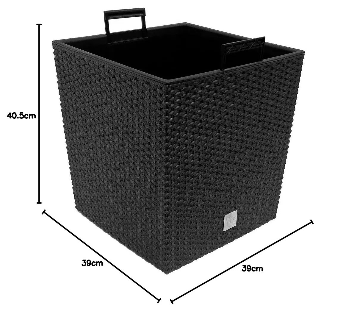 Deuba 2X Bac à Fleurs Anthracite 35 L Aspect polyrotin Pot de Fleurs avec poignée jardinière intérieur extérieur jardinière Cache-Pot