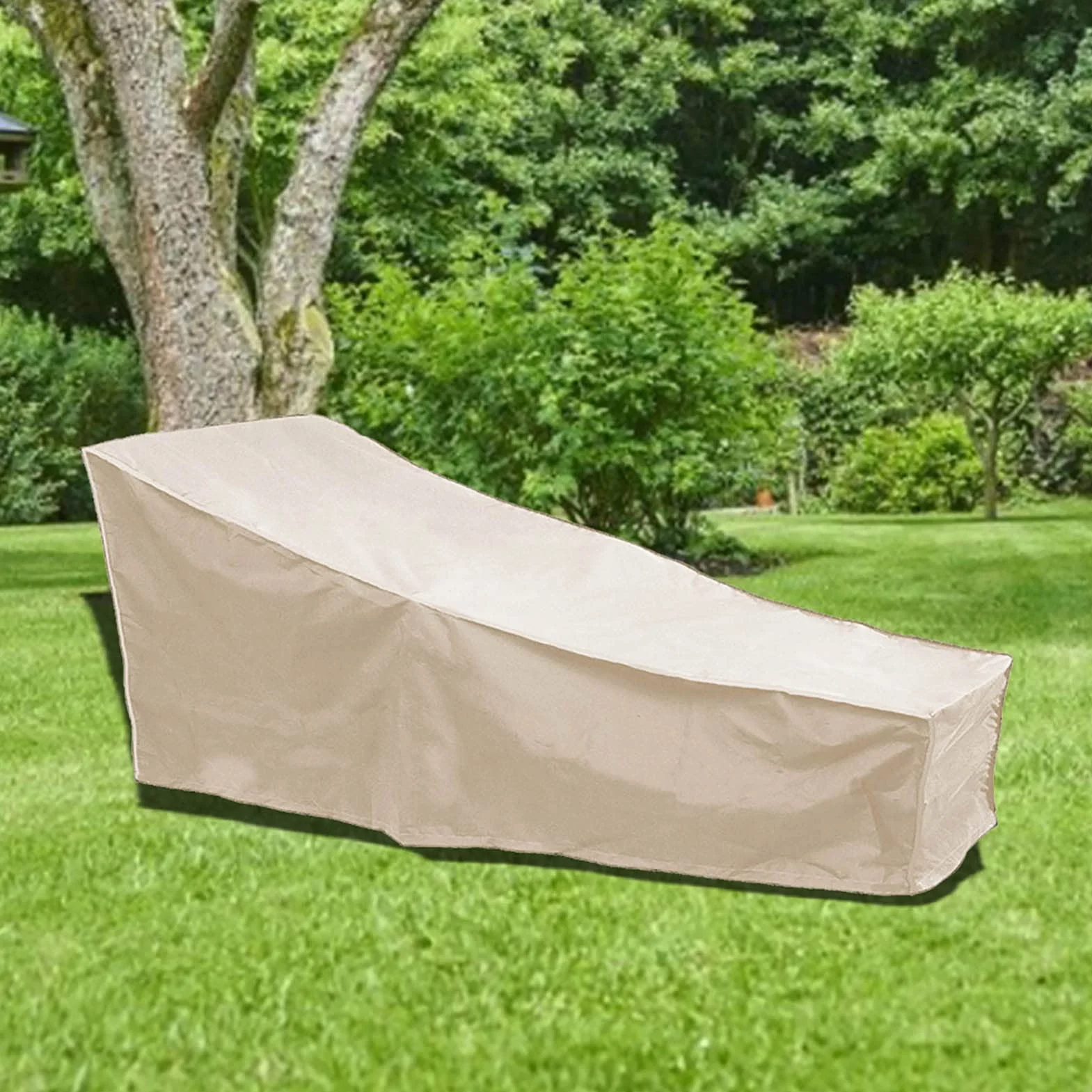 Housse de Chaise Longue de Patio Imperméable 82 L x 30 L x 16 H Pouces Beige