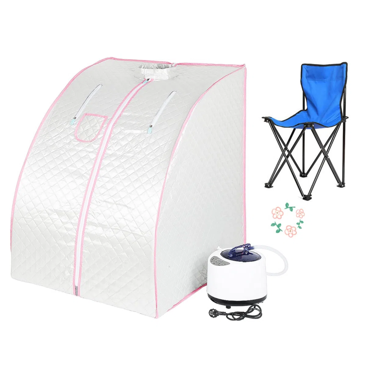 Sauna à Vapeur et Cabine, Tente de Sauna Pliable Isolante à Quatre Couches et Générateur de Vapeur de Sauna 1.8L 1000W pour Bain de Sauna, Amincissement, Détoxification, Thérapie Corporelle