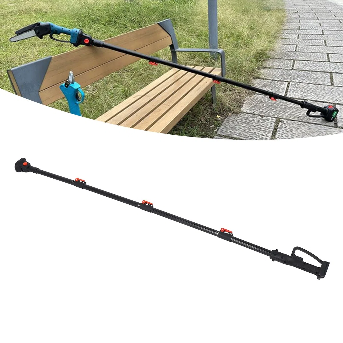 Perche télescopique pour sécateur sans fil, tronçonneuse et élagueur de hautes branches – Perche réglable en aluminium compatible avec les modèles BL1820, BL1830 et BL1840