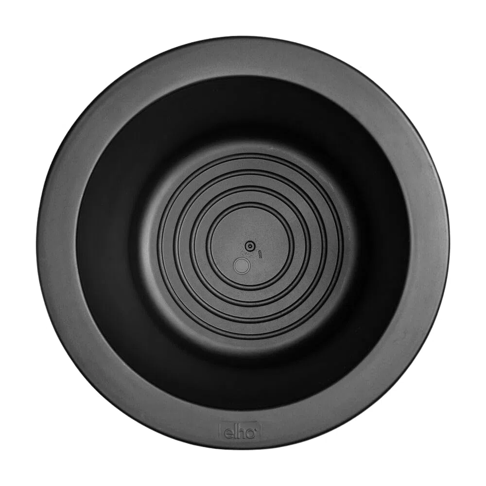 Elho Pure Cilinder Wheels 50 - Pot De Fleurs pour Intérieur & Extérieur - Plastique Recyclé - Ø 49.5 x H 50 cm - Noir