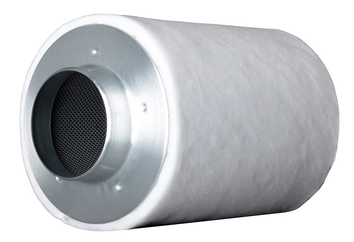 Filtre à charbon Eco-Line de Prima Klima, anti-odeurs, pour tuyau de ventilateurs ou d’extracteurs de chambre de culture 240-m³ - 360-m³ 125-mm Flansch