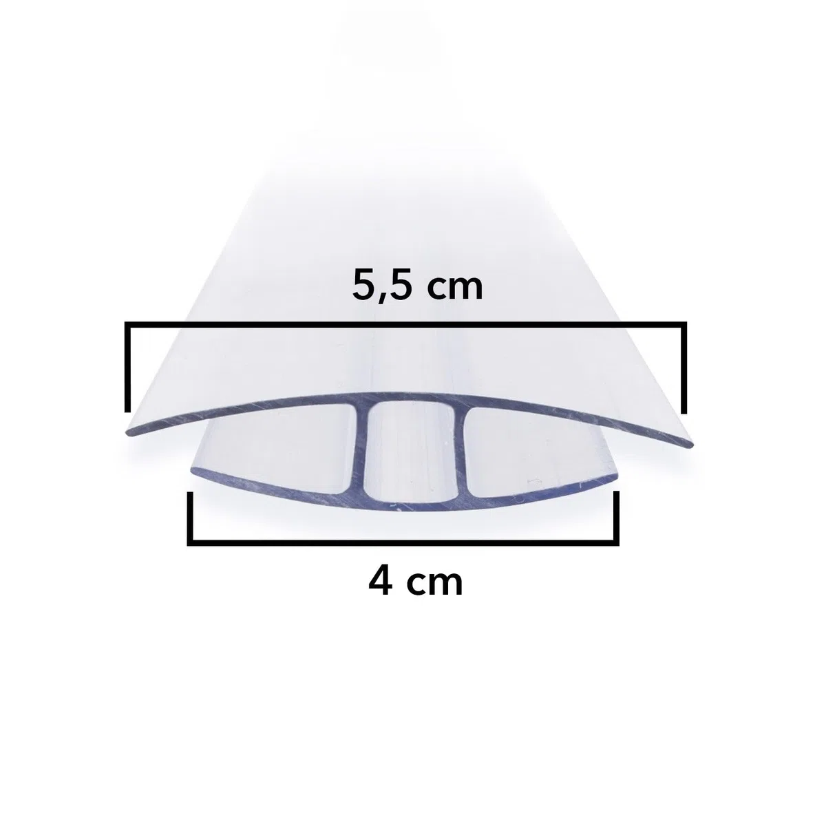 KARAT - Connecteurs pour Plaque Creuse en PVC - Matériau de Construction pour Serre, véranda - Connecteur Transparent résistant aux intempéries - 14 Connecteurs 60,5 x 121 cm, 4 mm d'épaisseur