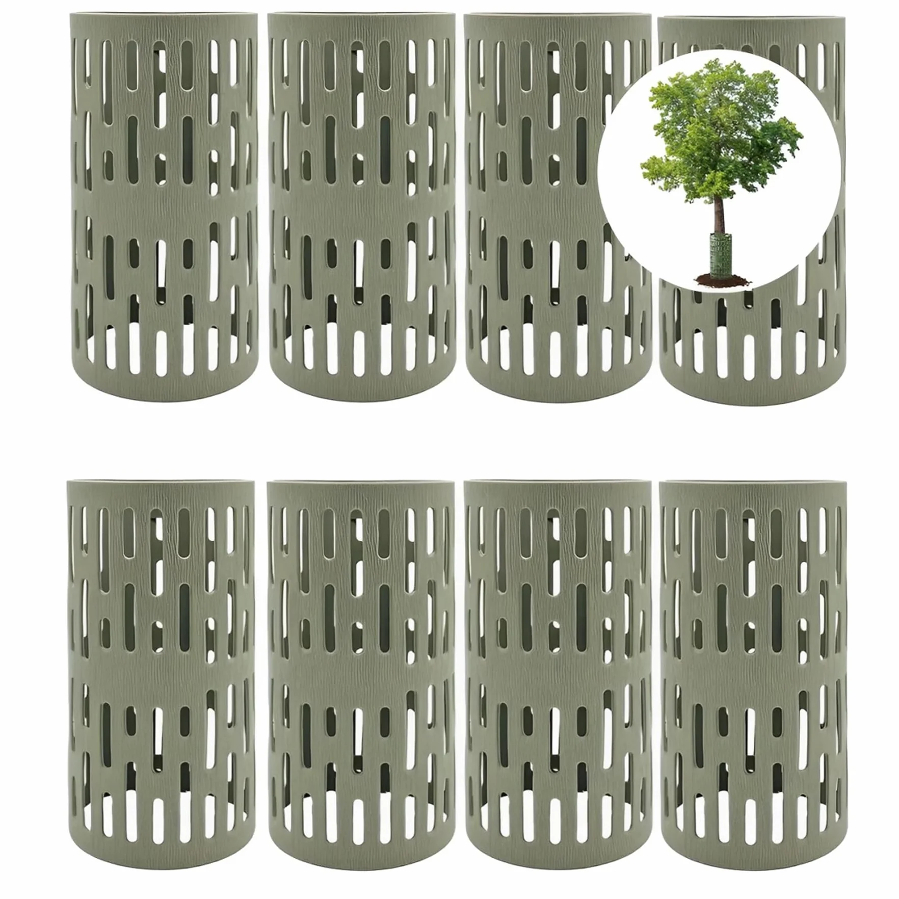 Lot de 8 Protections de Tronc d'Arbre en Plastique avec Attaches, Housse de Protection Contre les Écorces, Maille Durable