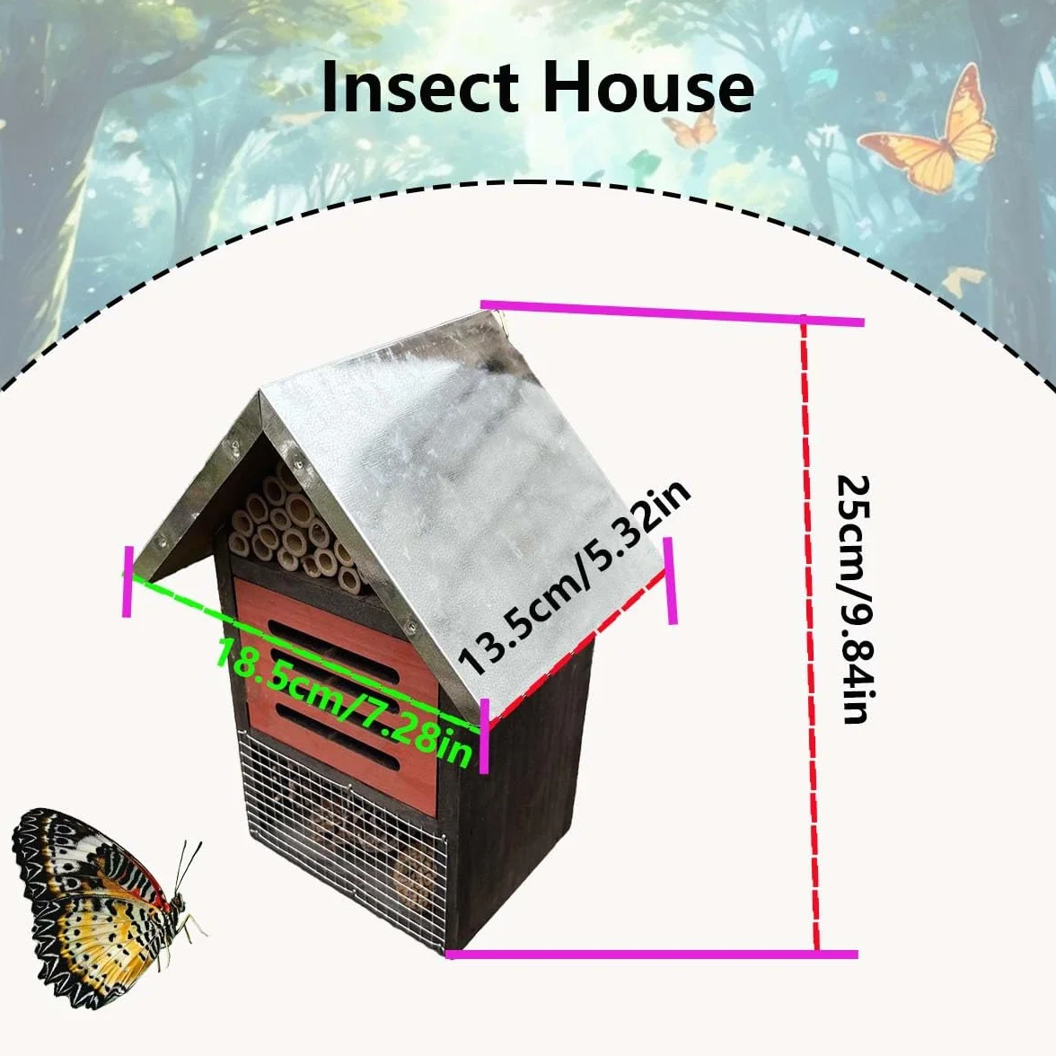Maison d'abeilles suspendue en bois - Hôtel à insectes pour jardin