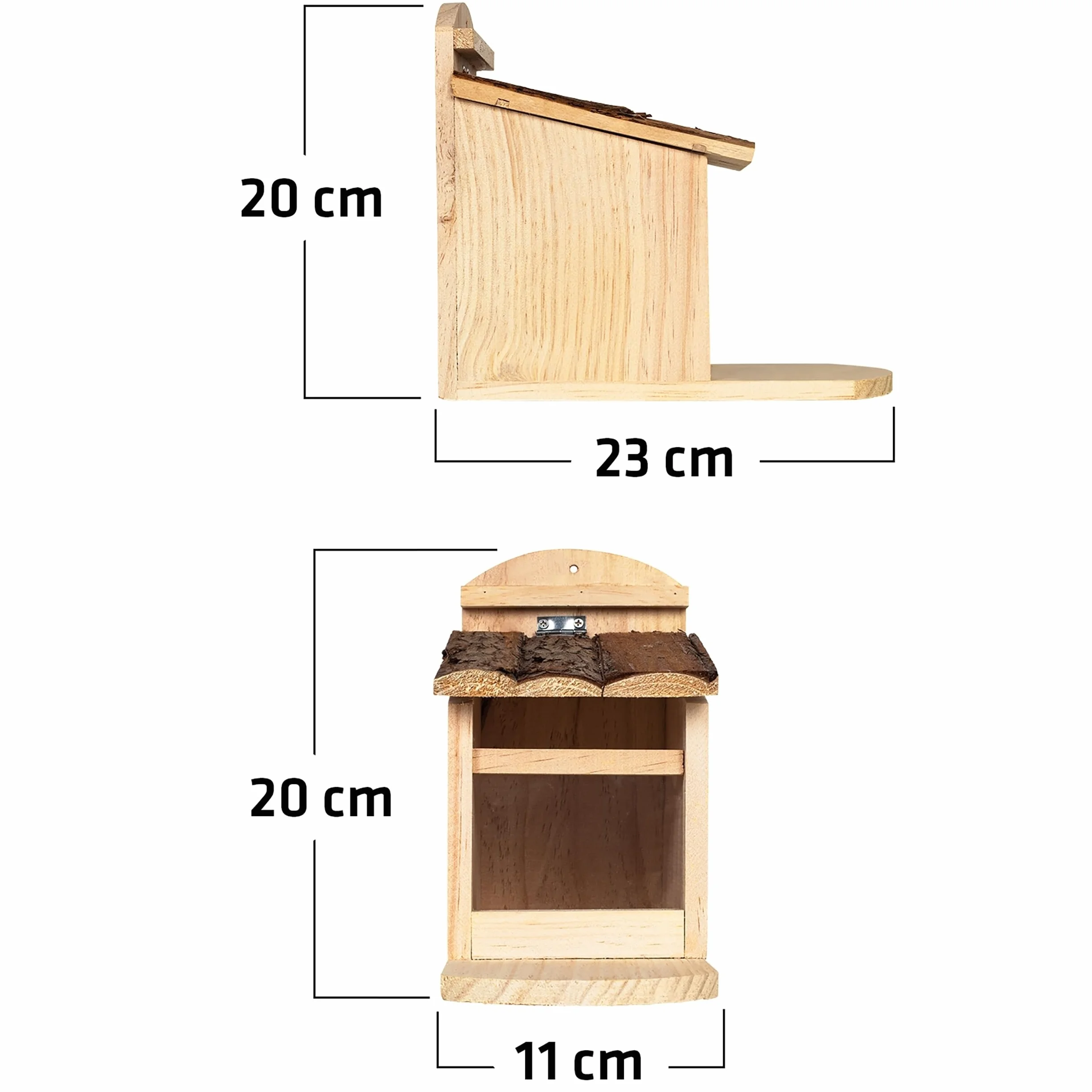GARDIGO Mangeoire Écureuil Extérieur avec Toit Ouvrant Distributeur Nourriture en Bois