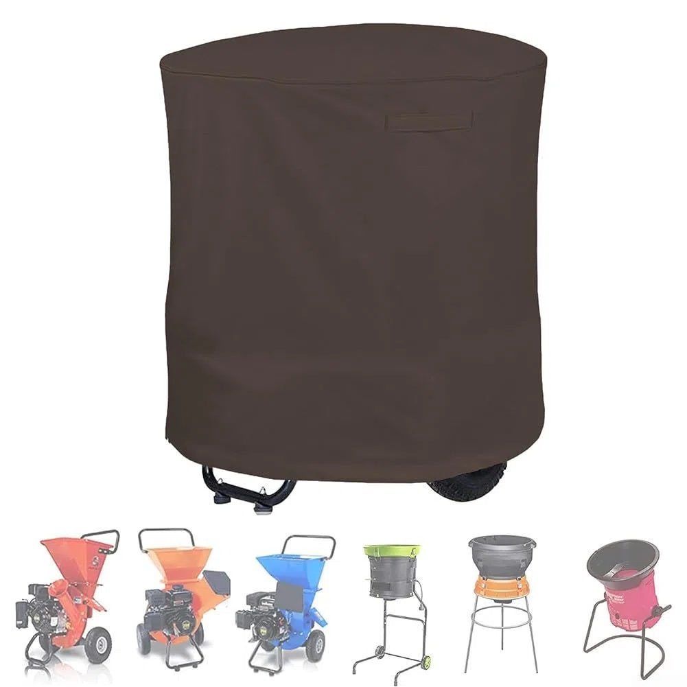 Housse de protection imperméable et anti-poussière en tissu Oxford pour broyeur de bois d'extérieur (café)