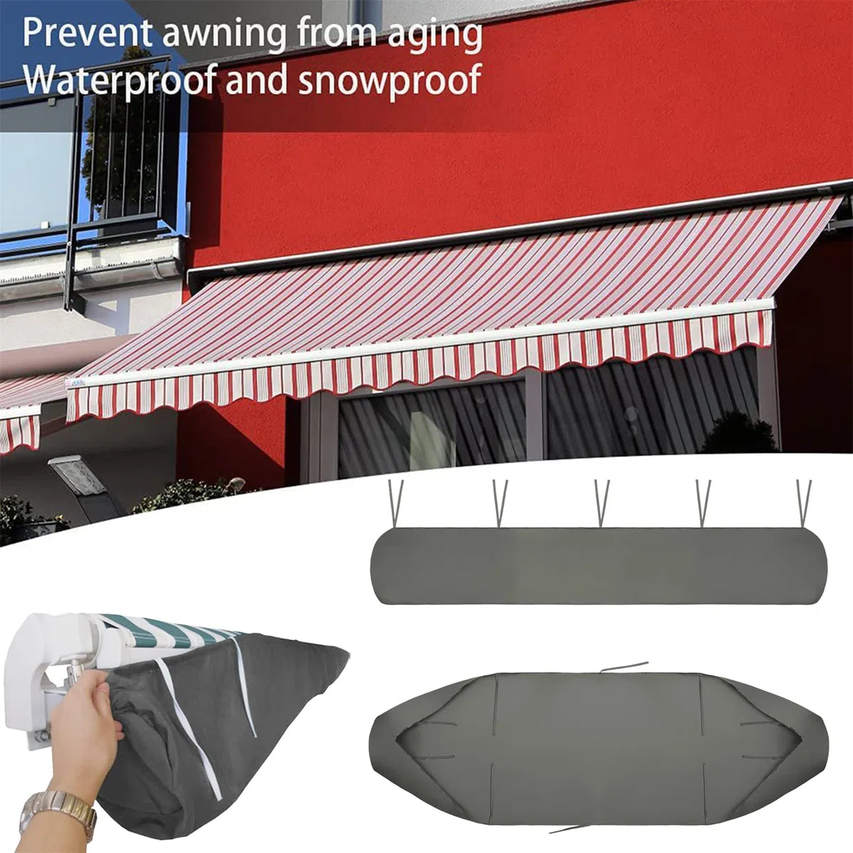 Sac De Protection pour Store Banne, 2m-5m Housse De Protection Anti-poussière pour Auvent De Terrasse Housse De Rangement pour Auvent De Terrasse