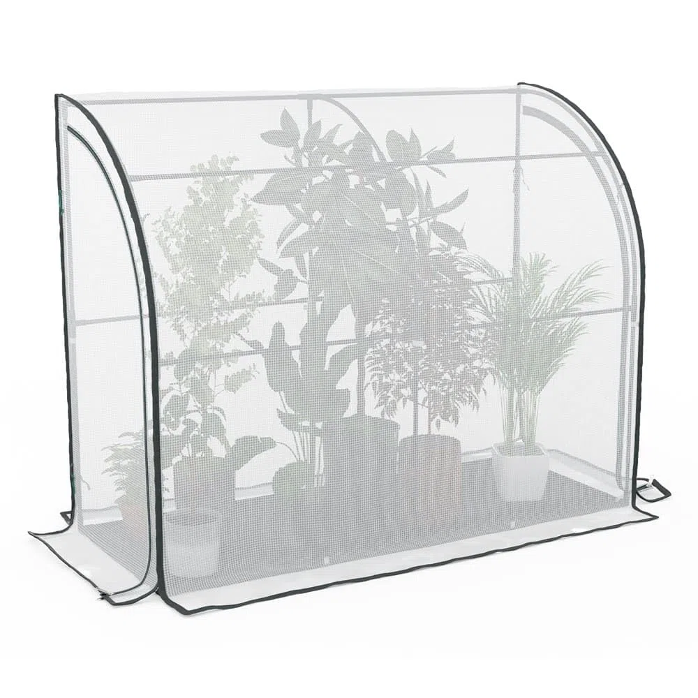 TERRE JARDIN Serre de Jardin 4 Saisons - Serre d'Hivernage Bâche Imperméable Renforcée - Anti-intempéries et UV - Structure en Acier Robuste - Légumes Plantes - 200 x 100 x 200 - Transparent