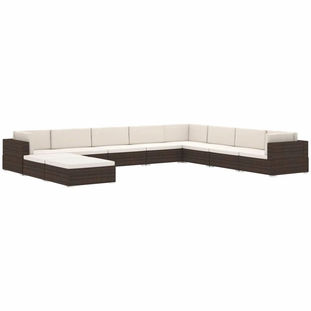 vidaXL Repose-Pied Sectionnel avec Coussin, Tabouret de Jardin, Chaise de Terrasse, Siège de Patio, Meuble d'Extérieur, Résine Tressée Noir