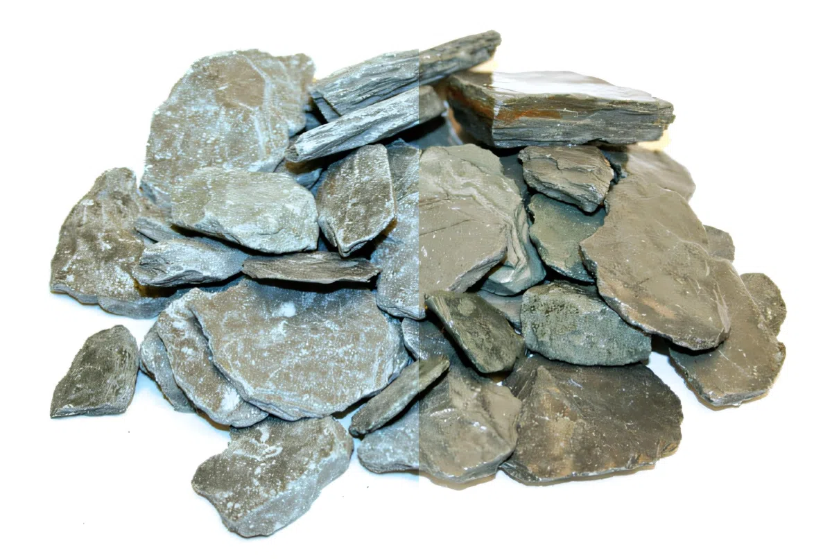 HYDROPLANETE - Paillis Ardoise Gris Vert 30/60 UAB 20kg – Schiste Ardoisier Naturel – Anti Mauvaises Herbes, Drainage & Rétention Chaleur – Massifs, Pots, Allées – Inaltérable – Intérieur & Extérieur