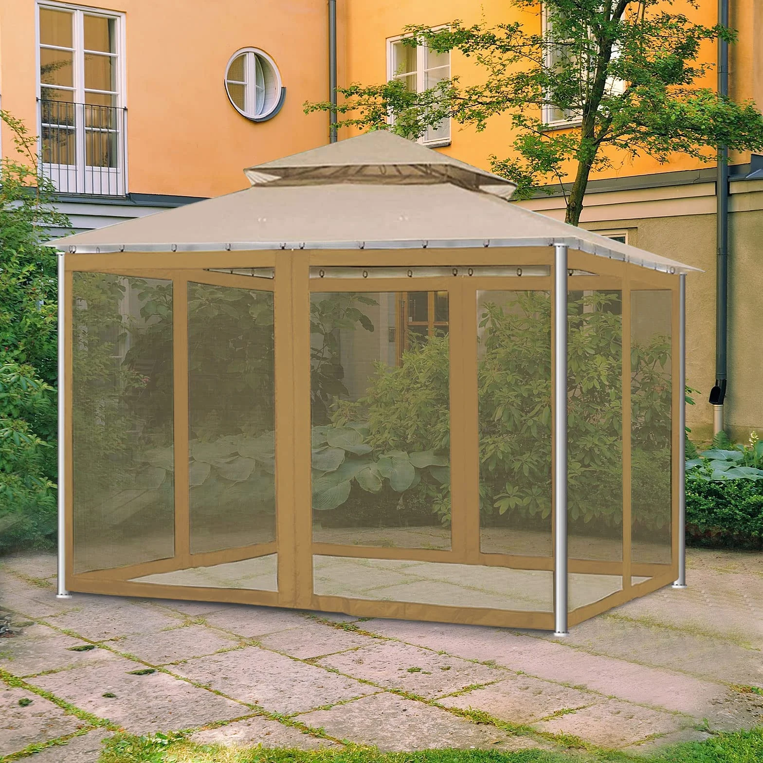 CDQL Moustiquaire pour Tente D'auvent Extérieur, Durable, Murs D'écran de Style Rideau à Faire Soi-même pour Tonnelle de Patio, Installation Facile, Fermeture à Glissière, éloigner