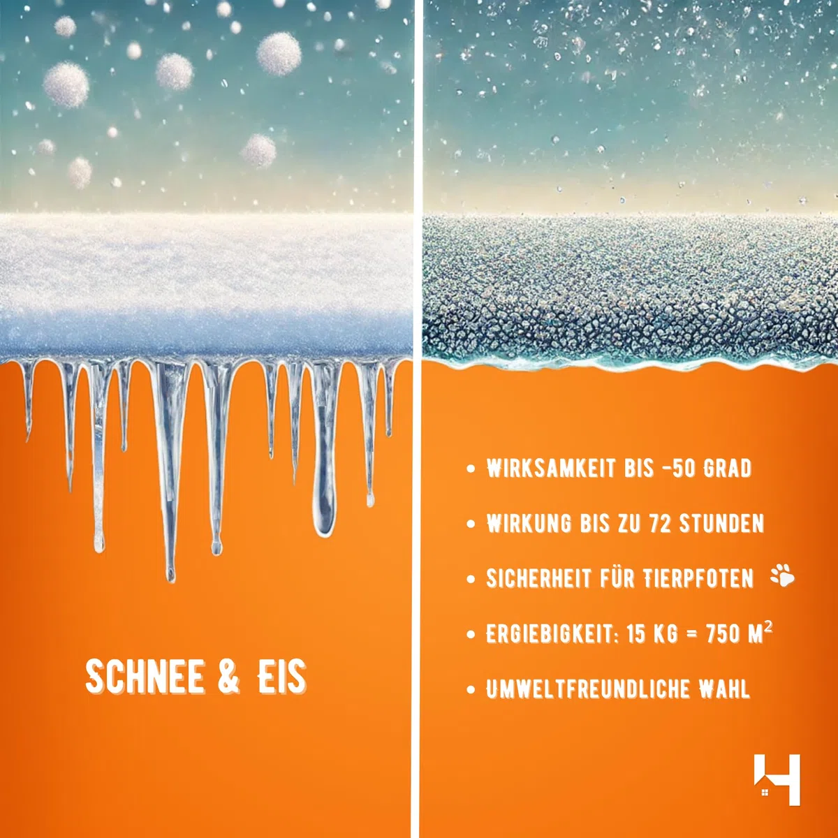HausHeld chlorure de magnésium 15 kg, dégivrant hiver jusqu’à -50 °C pour allées et escaliers