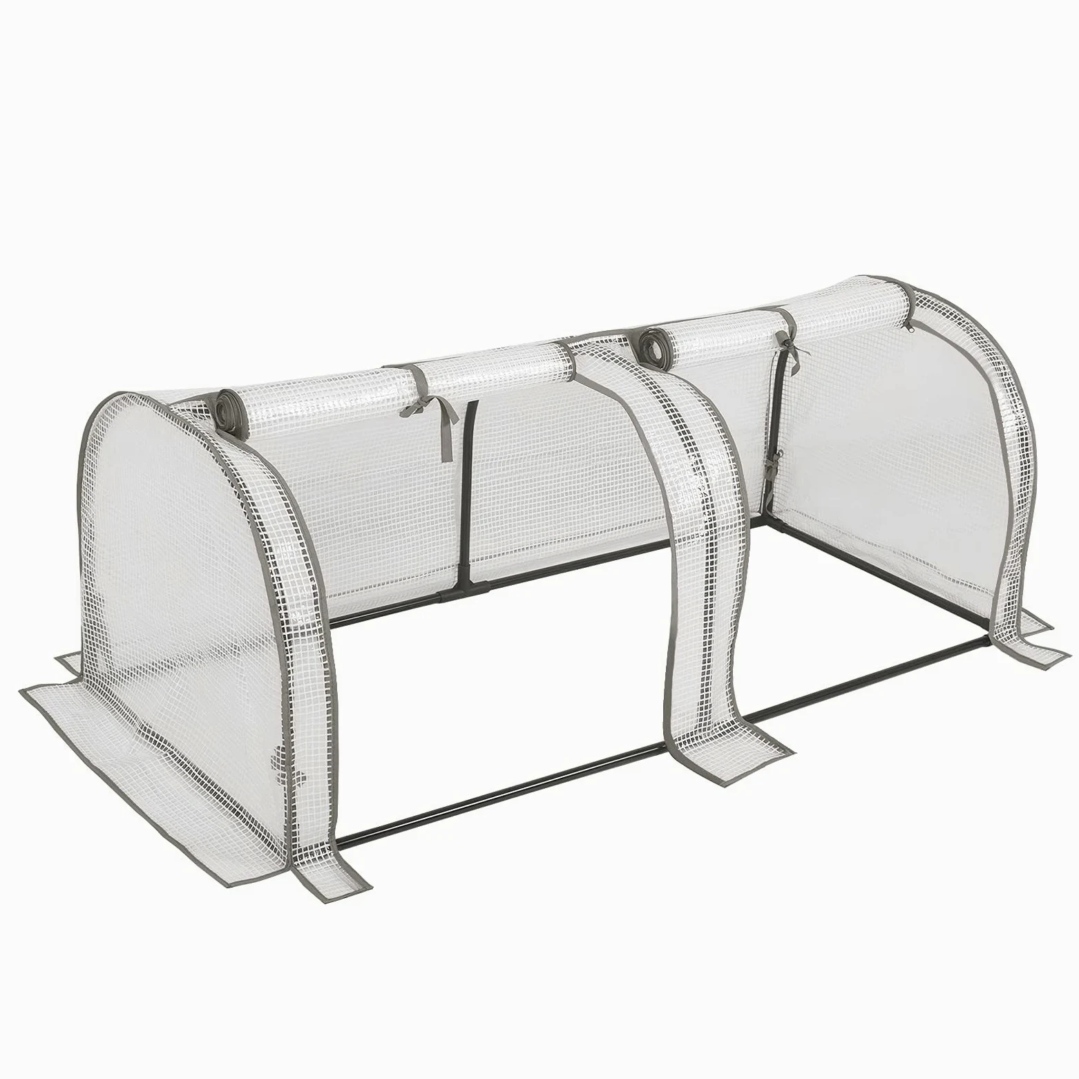 WOLTU Serre de Jardin, 130x60x50cm, Serre pour Plantes, en PE Imperméable et Demi-translucide 130g/m2, pour Protection de la Pluie, du Vent et de la Neige, Blanc