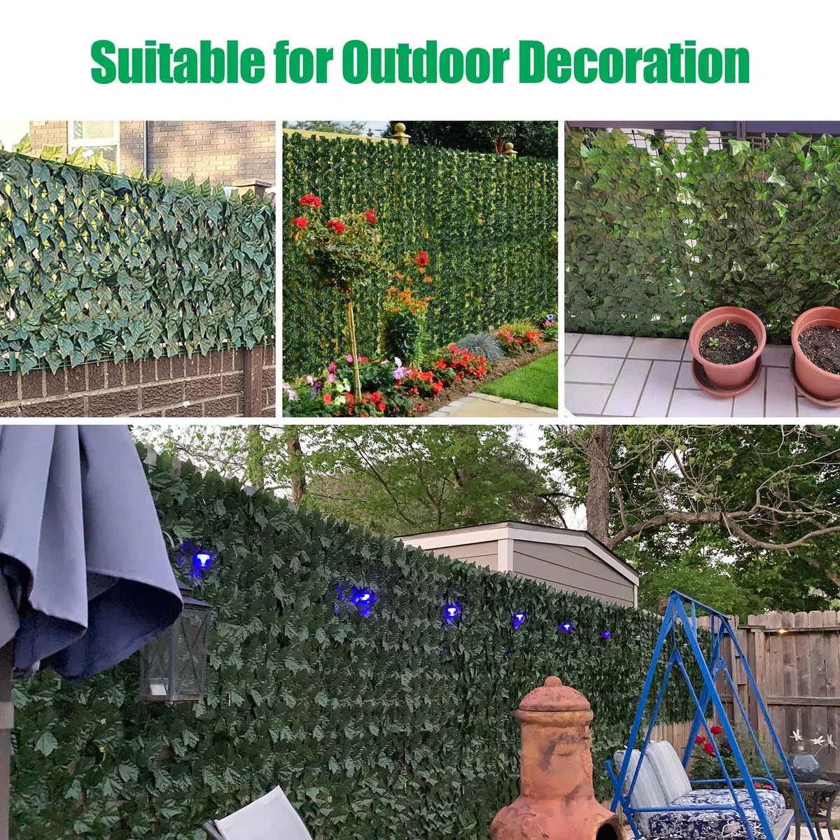 Haie Artificielle 1x3M, Mur Vegetal Artificiel Exterieur, Brise Vue Jardin Décoration, Clôture de Feuilles Artificielles, 100 Pcs Serre Cable Plastique