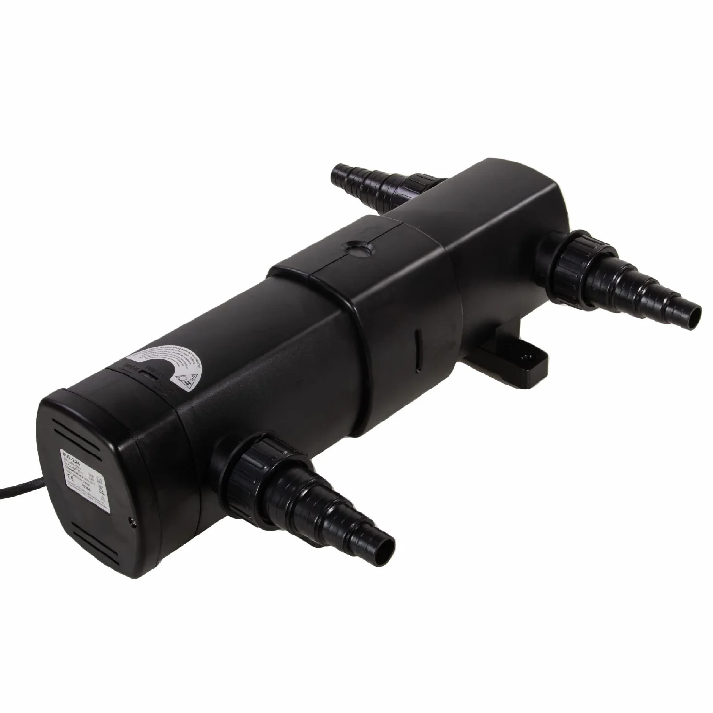 AquaForte GUV-236 UV-C, Max. Teich 45 m³, Max. Durchfluss 6 m³/Stunde, 36 Watt, Gehäuse mit Quick Lock-Anschluss, 3 Schlauchtüllen 20/25/32/40 mm und UV-Visier, Helix-Form Innenraum