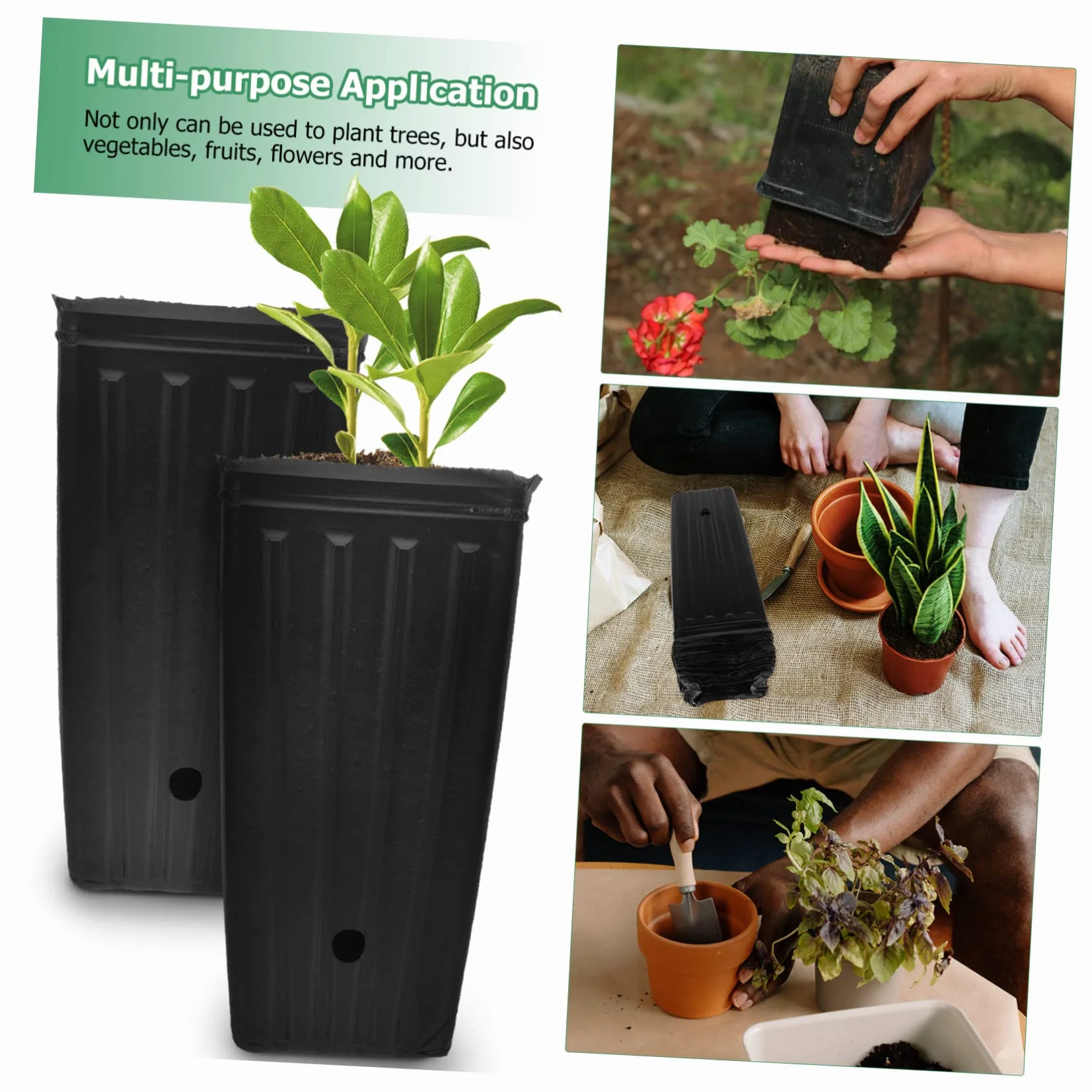Happyyami Lot de 30 Godets de Pépinière Pots de Plantation Rectangulaires 10x20 cm Plastique Solide
