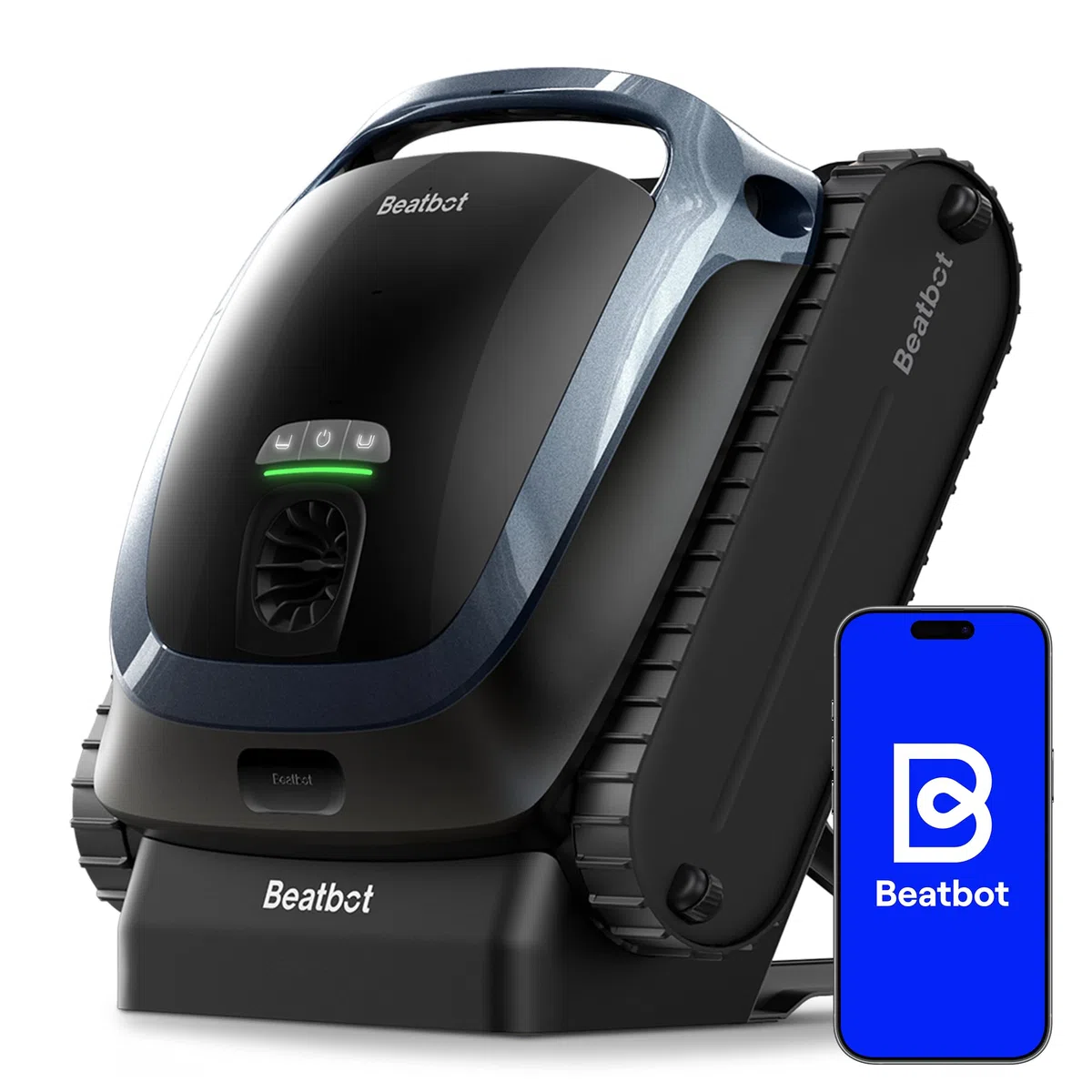 Beatbot AquaSense 2 Robot Piscine sans Fil, Aspirateur Piscine Automatique, Nettoyage Complet Fond Parois Ligne d’Eau, Remontée Automatique, Autonomie 150min, Max 300m², Bleu Nuit