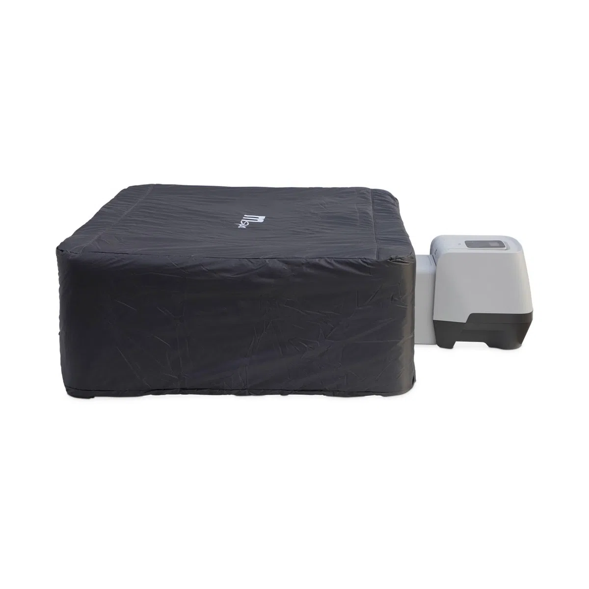 sweeek - Spa Rigide Oslo Sapphire 6 Personnes Gris. 4 Coussins. bâche Incluse + Housse Thermique. hydromassages système