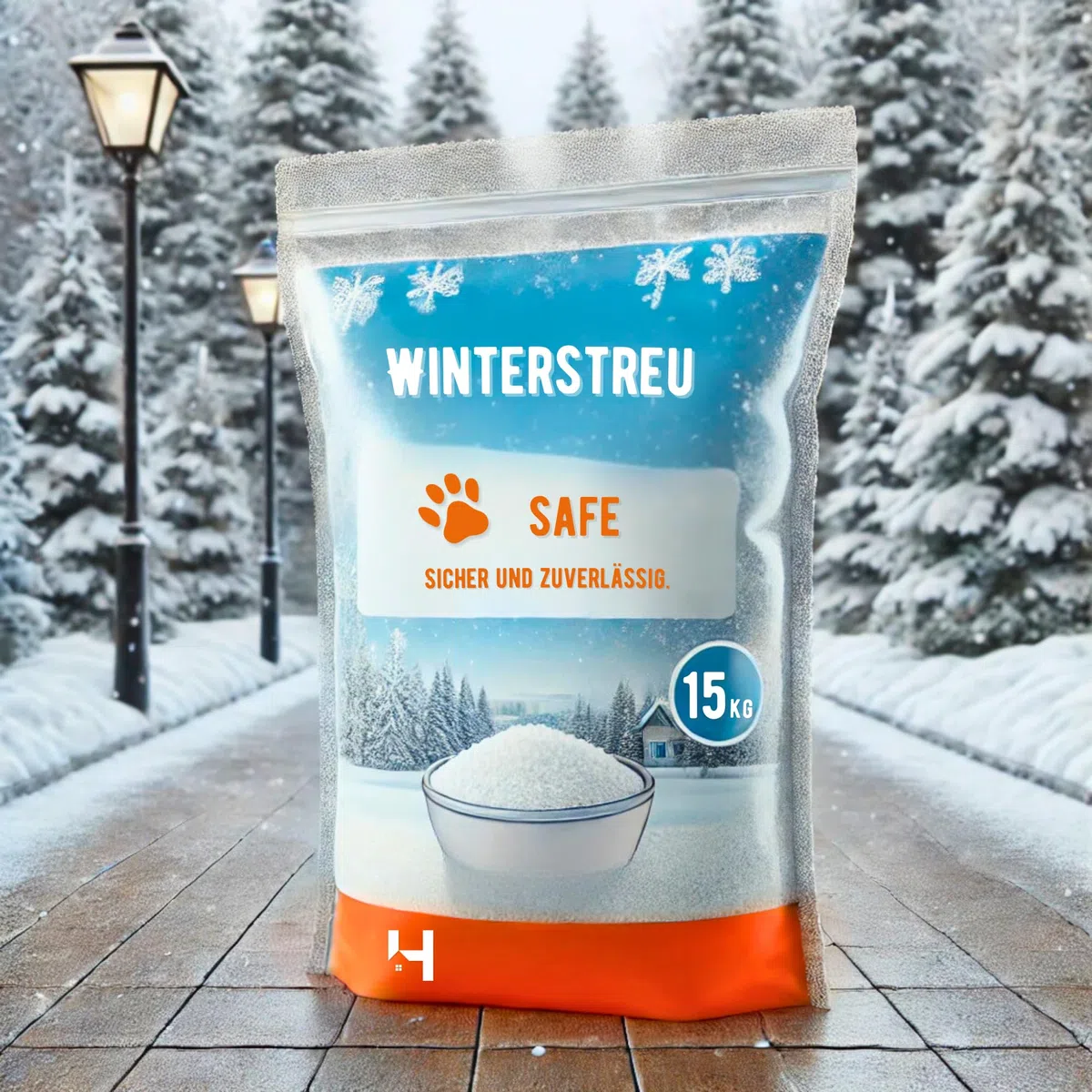 HausHeld chlorure de magnésium 15 kg, dégivrant hiver jusqu’à -50 °C pour allées et escaliers