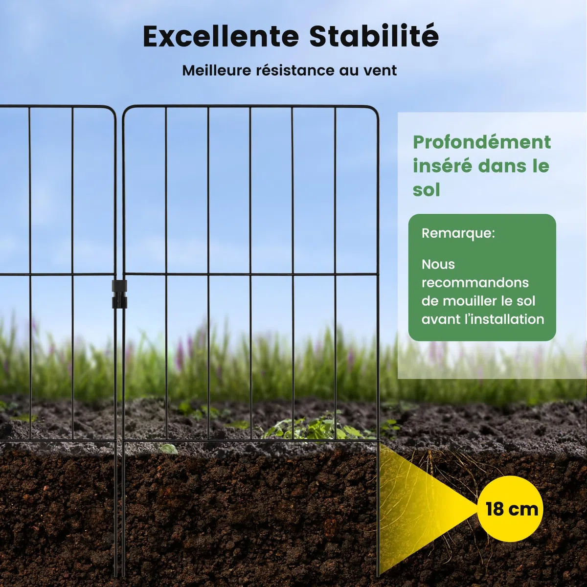 COSTWAY Clôtures de Jardin 25 Pièces Pliable en Métal, Barrière Jardin Exterieur pour Animaux Résistant à la Rouille, Décoratives pour Terrasse Aménagement Paysager, 33 x 60CM