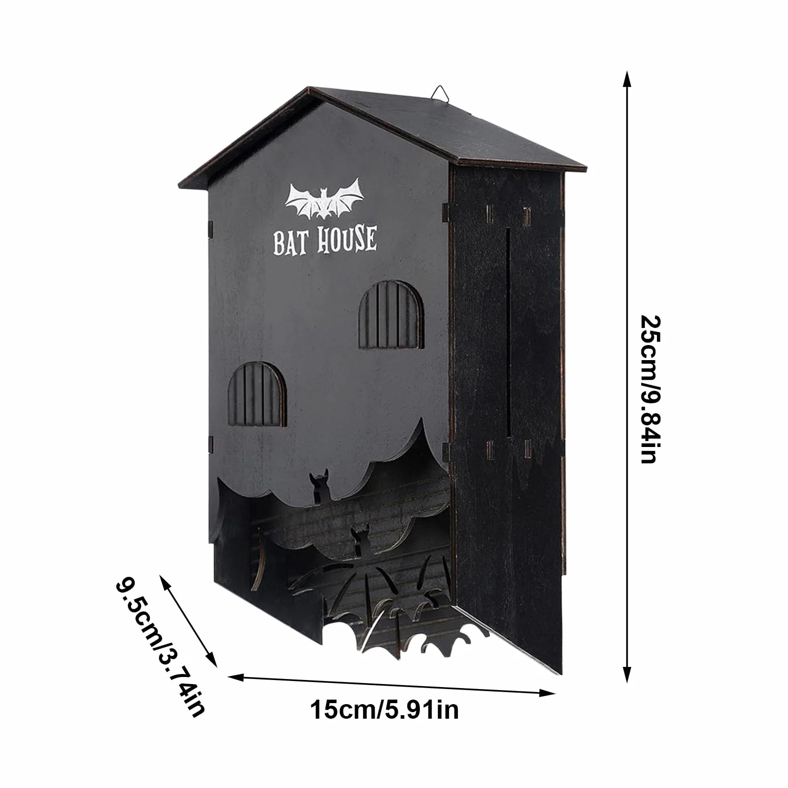Maison pour Chauves Souris Extérieur - Nid en Bois Habitat 3 Chambres à Fixer au Mur