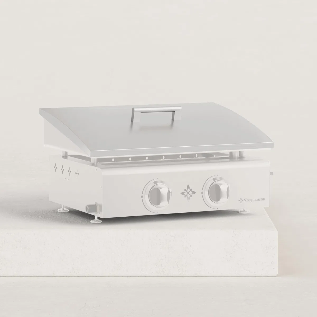 Couvercle de Protection pour plancha 2 Feux Tout INOX : protège et Assure Une Bonne Protection de Votre plancha Évite Les Projections de matières Grasses à l'arrière Compatible