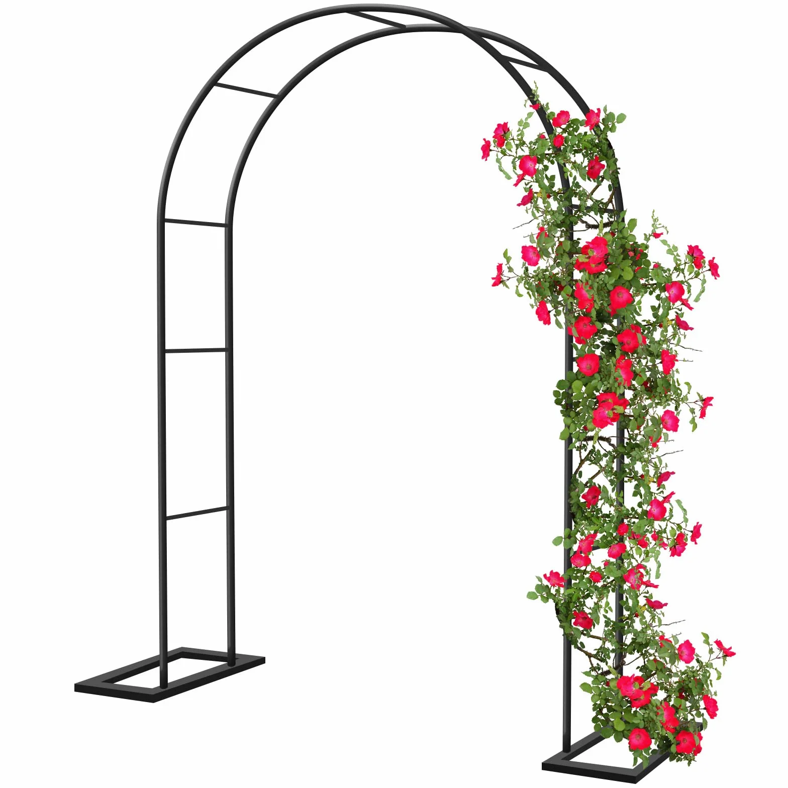 Arche Jardin pour Rosiers Plantes Grimpantes, 188x230cm Metal Arceau à Rosiers, Arche de Rosiers Vigne Mariage, Pergola Tonnelle de Jardin, Intérieur Extérieur Décoration de Fête de Mariage (Noir)