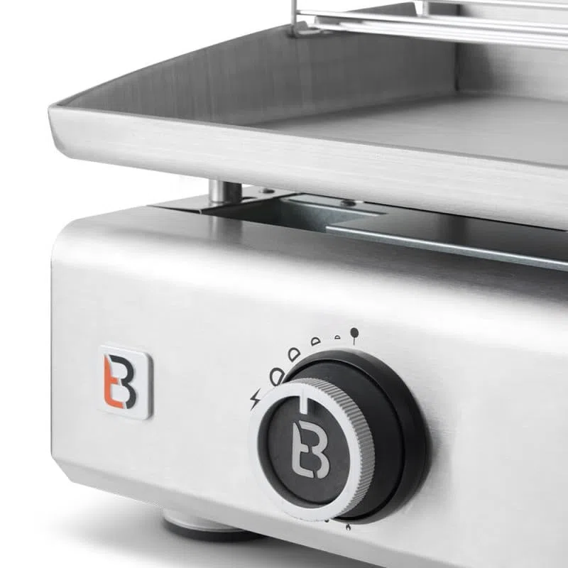 BRASERO BY FAVEX Plancha gaz inox 2 feux plaque inox 5 mm 5,3 kW 52 x 34 cm