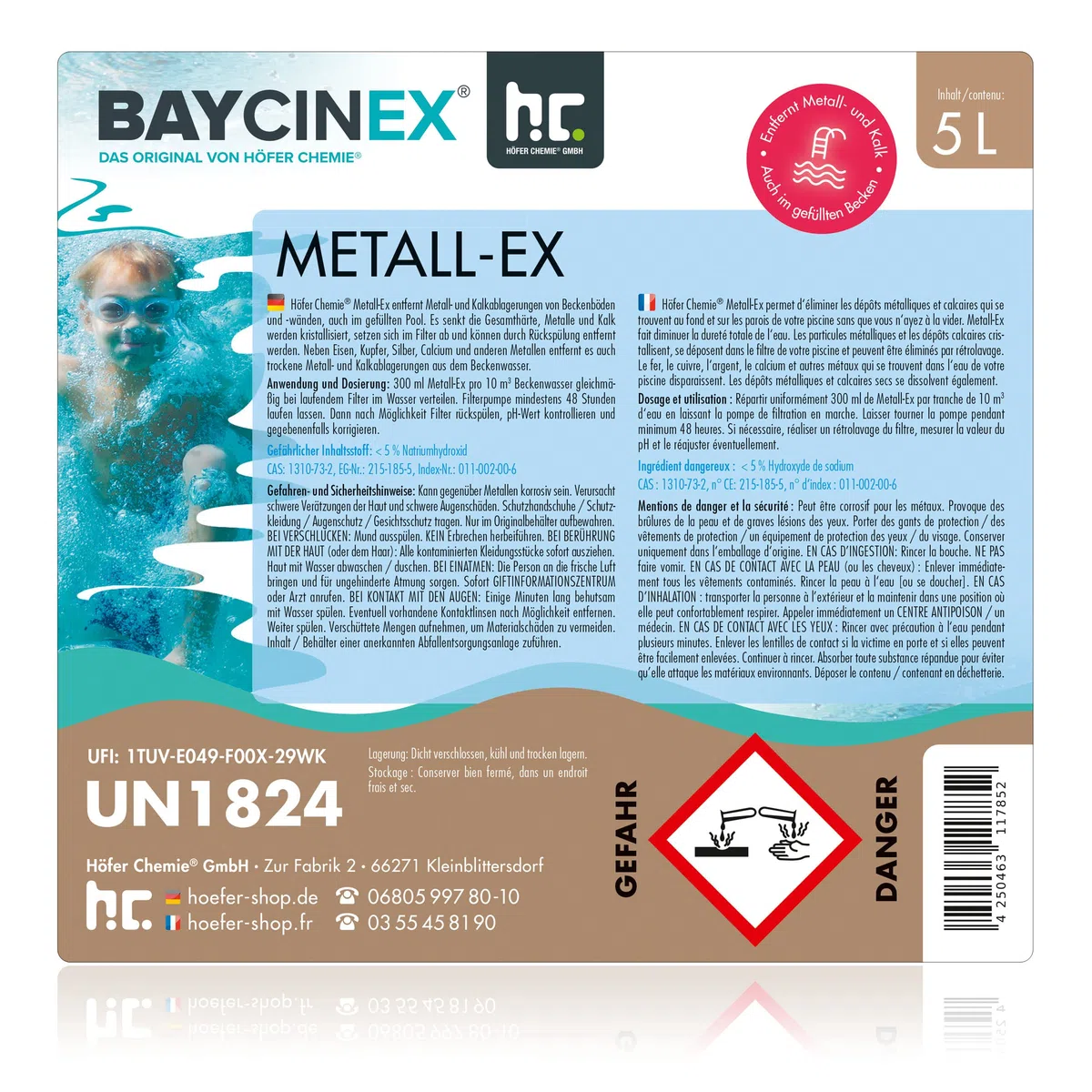 5 l BAYCINEX® Séquestrant Métaux Anti-Métaux pour Piscine