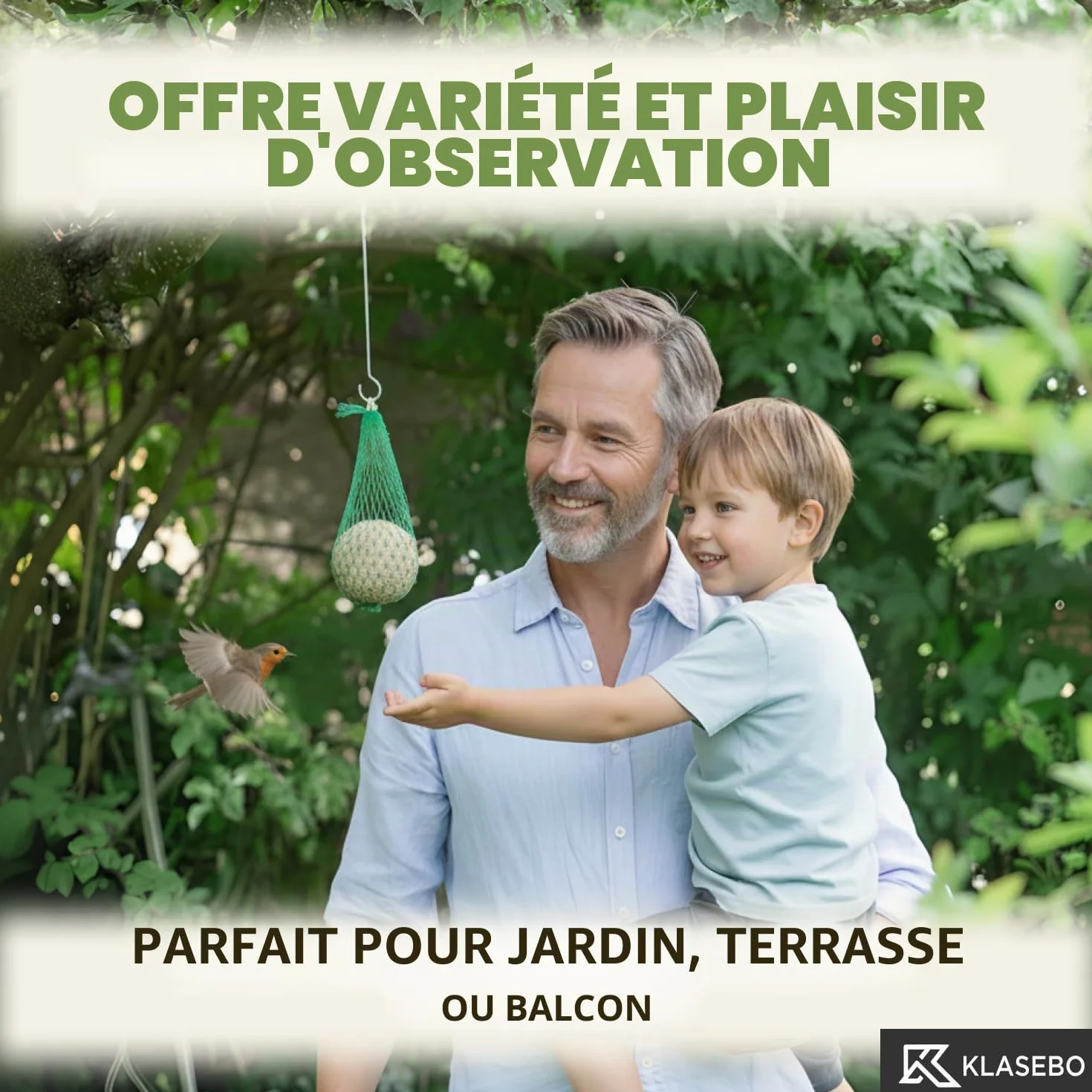 KLASEBO Boules de Graisse Oiseaux avec Insectes 100 x 90 g