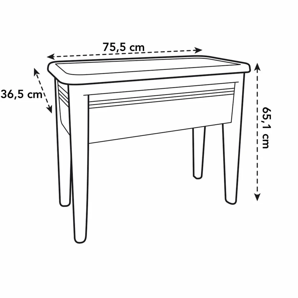 Elho Green Basics Table De Culture XXL 75 - Planteur pour Extérieur & Récolte - Ø 75.5 x H 65.1 cm - Living Noir