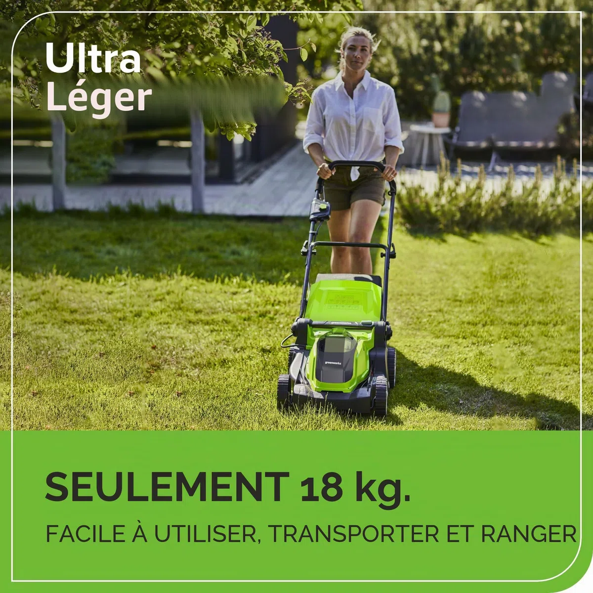 Greenworks G40LM41K2X Tondeuse à Gazon sans Fil pour Pelouses Jusqu'à 500m², Largeur de Coupe 41 cm, Sac de 50L, INCLUS Deux Batteries 40V 2Ah et Un Chargeur, Garantie 3 Ans