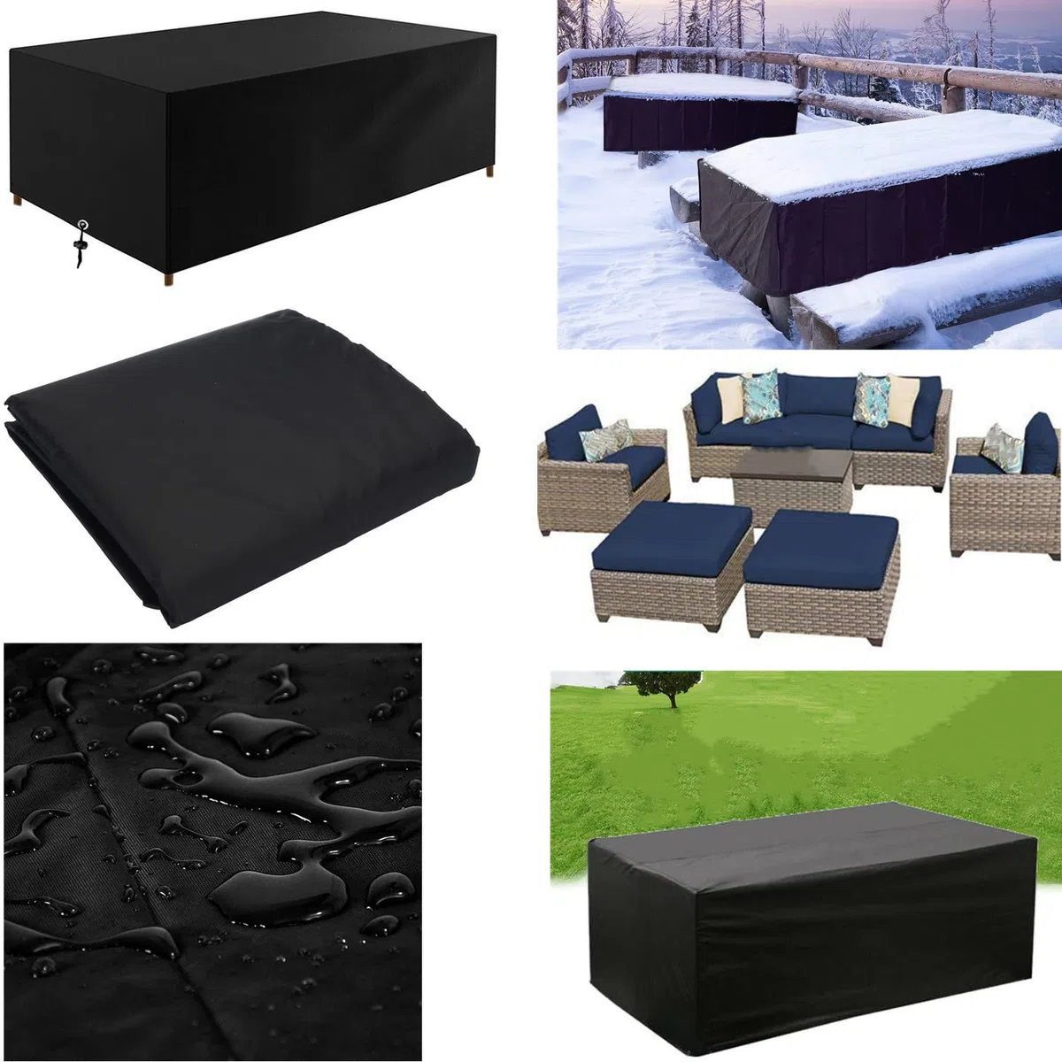 Housse Table de Jardin 280x220, Housse Salon de Jardin Exterieur 280x220x90cm Bache Table de Jardin Imperméable Couverture de Protection Meubles Rectangulaire (280x220x90cm)