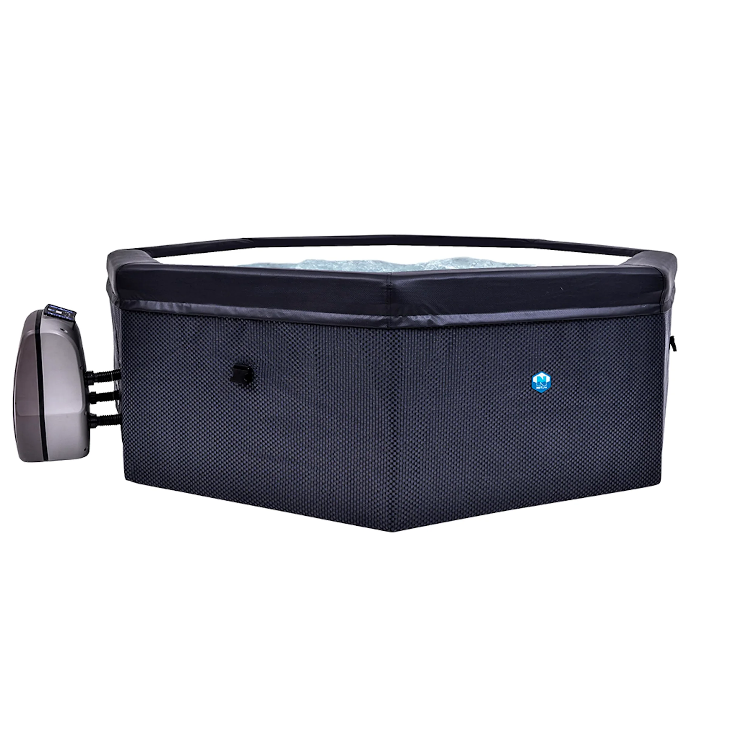 N NETSPA - Spa - Octopus - Semi-Rigide Octogonal 4+2 Places - SP-OCT165 – Portable Compacte en PVC avec Chauffage, Pompe de Filtration de l’Eau et Couverture Isotherme – Volume 1000l - 193x73cm