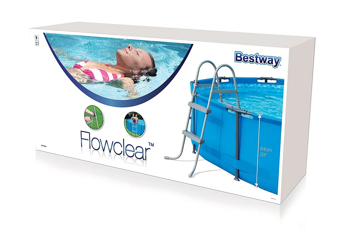 Bestway Échelle de Piscine 2 Niveaux 76-84cm Ultra-Frame Quick-Up