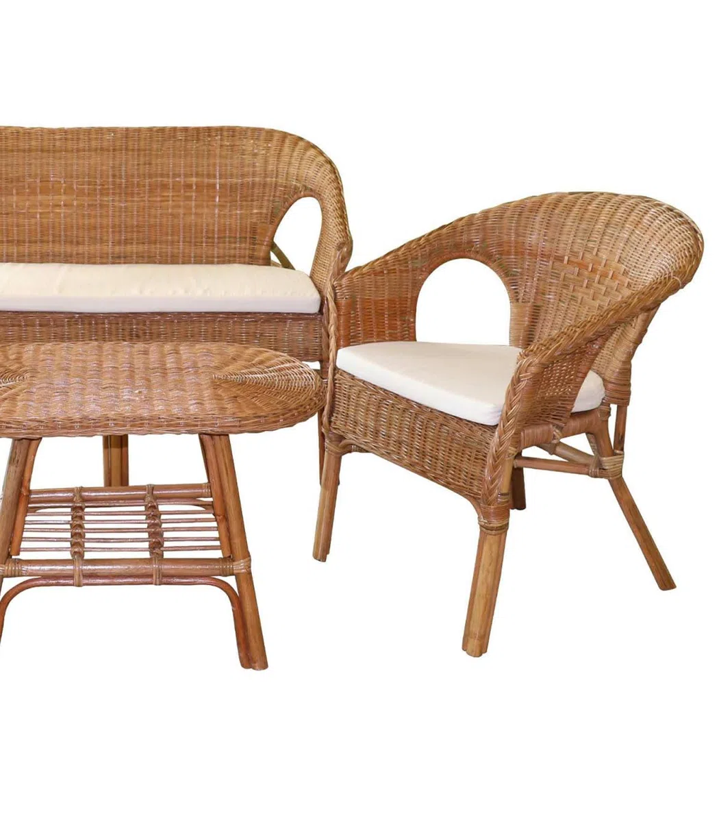 SUNNYDAYS Le ROTIN - Salon DE Jardin Sienna 78X59X60CM / 78X104X60CM / 50X67X46CM