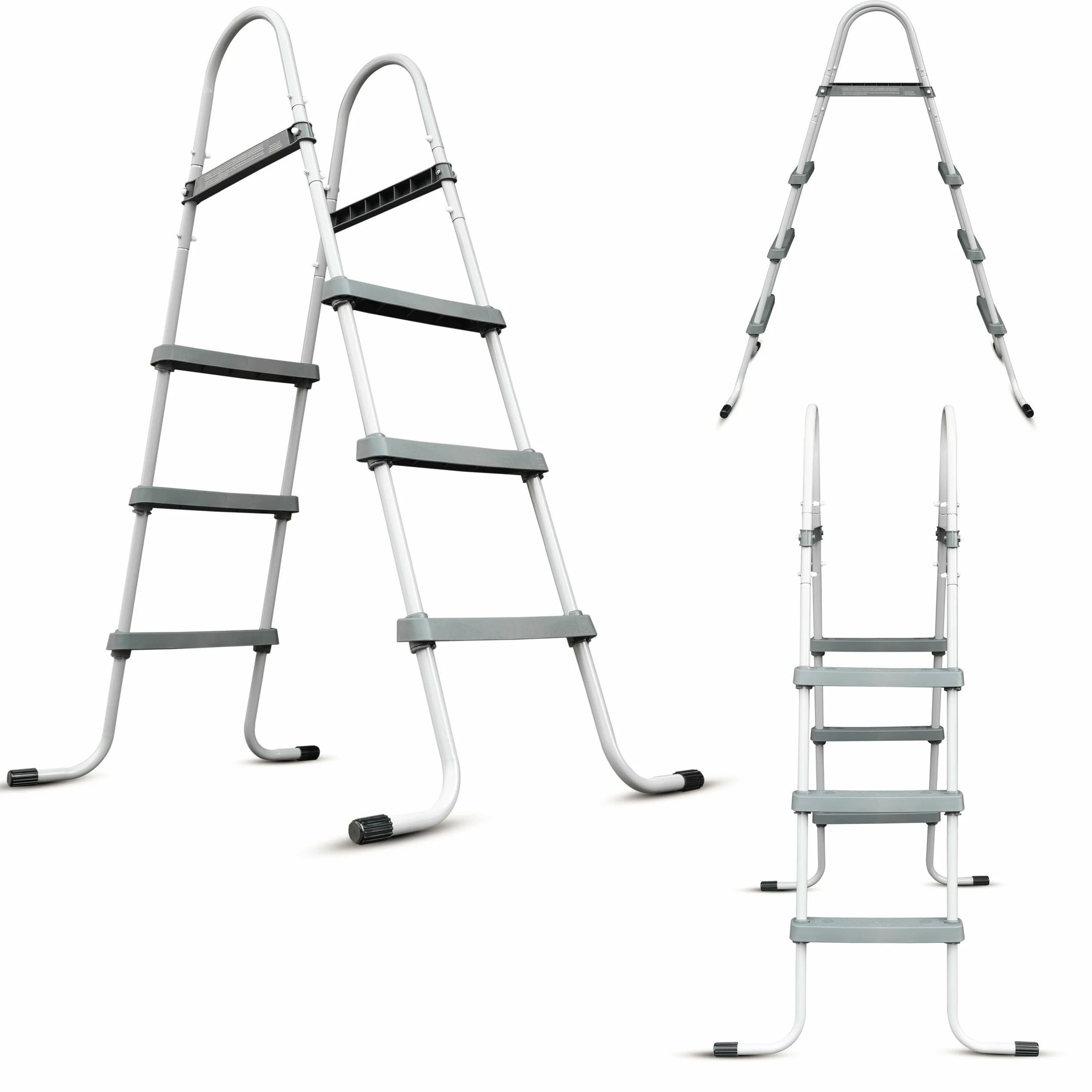 Échelle de piscine stable en métal jusqu'à 107 cm, escalier de sécurité avec larges marches
