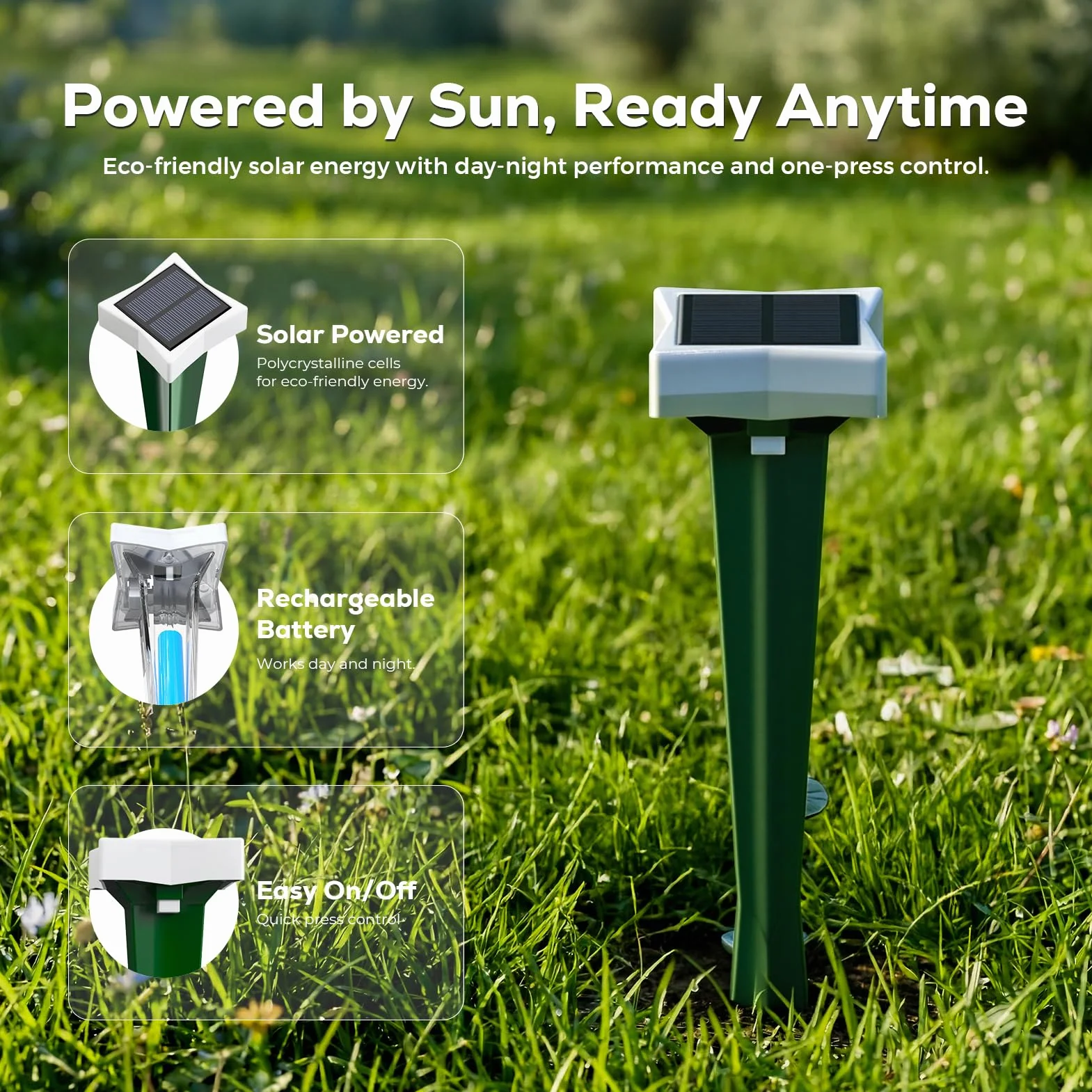 Anti Taupe Solaire avec LED et 3 Modes, 2/4 pièce Piege A Taupe pour Jardin, Large portée et Protection Contre l'eau Repulsifs Ultrasons pour Taupes, Rats, Serpents