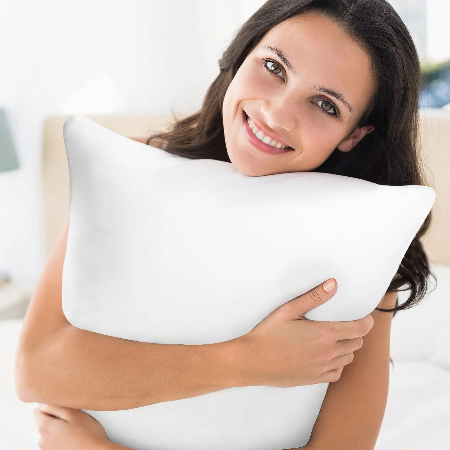 Lot de 2 Coussin Extérieur 50x50 CM Imperméable Rembourrage Carré pour Canapé Jardin Terrasse Blanc