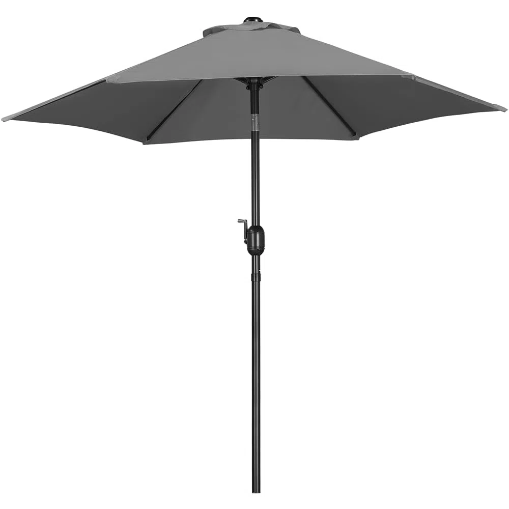 Yaheetech Parasol de Jardin Extérieur Parasol Inclinable 230cm/270cm/327cm avec 6 Baleines Cadre en Métal Protection Solaire pour Jardin Terrasse Patio Piscine Plage Balcon 230 cm Gris