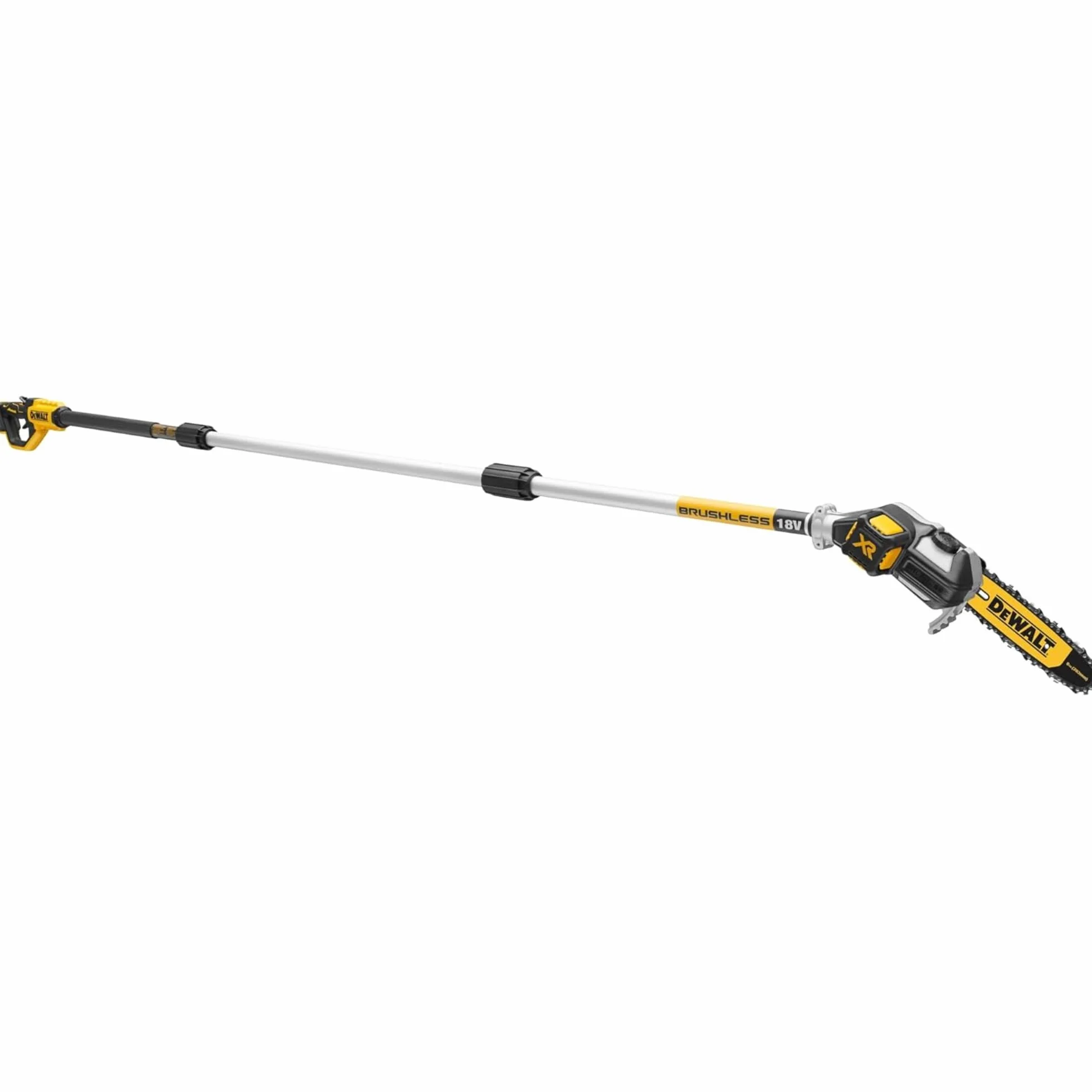 DEWALT - Élagueuse sur perche brushless XR 18V - 4,5 m de Portée - tête inclinée et guide et chaine 20 cm - DCMPS567N-XJ